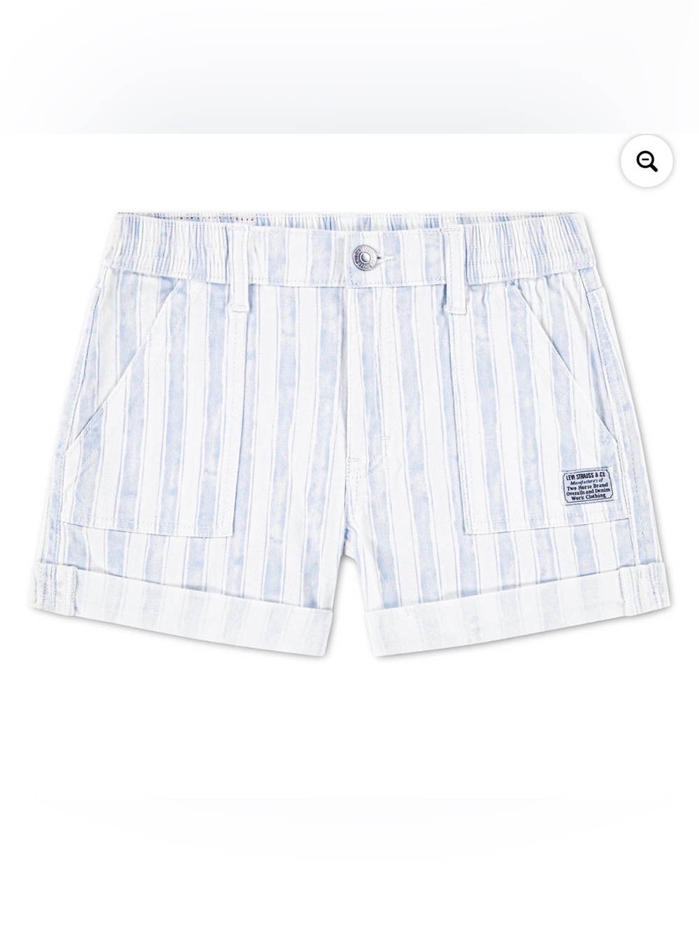 Levi's Light Blue and White Striped Kids Shorts